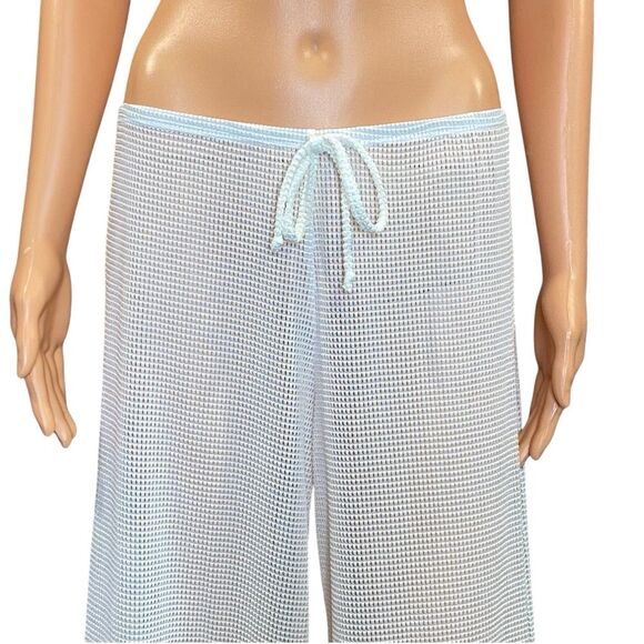 Jordan Taylor White Mesh Pants Beach Cover Up Lounge Wear Loose Fit Women Size M - Picture 2 of 5